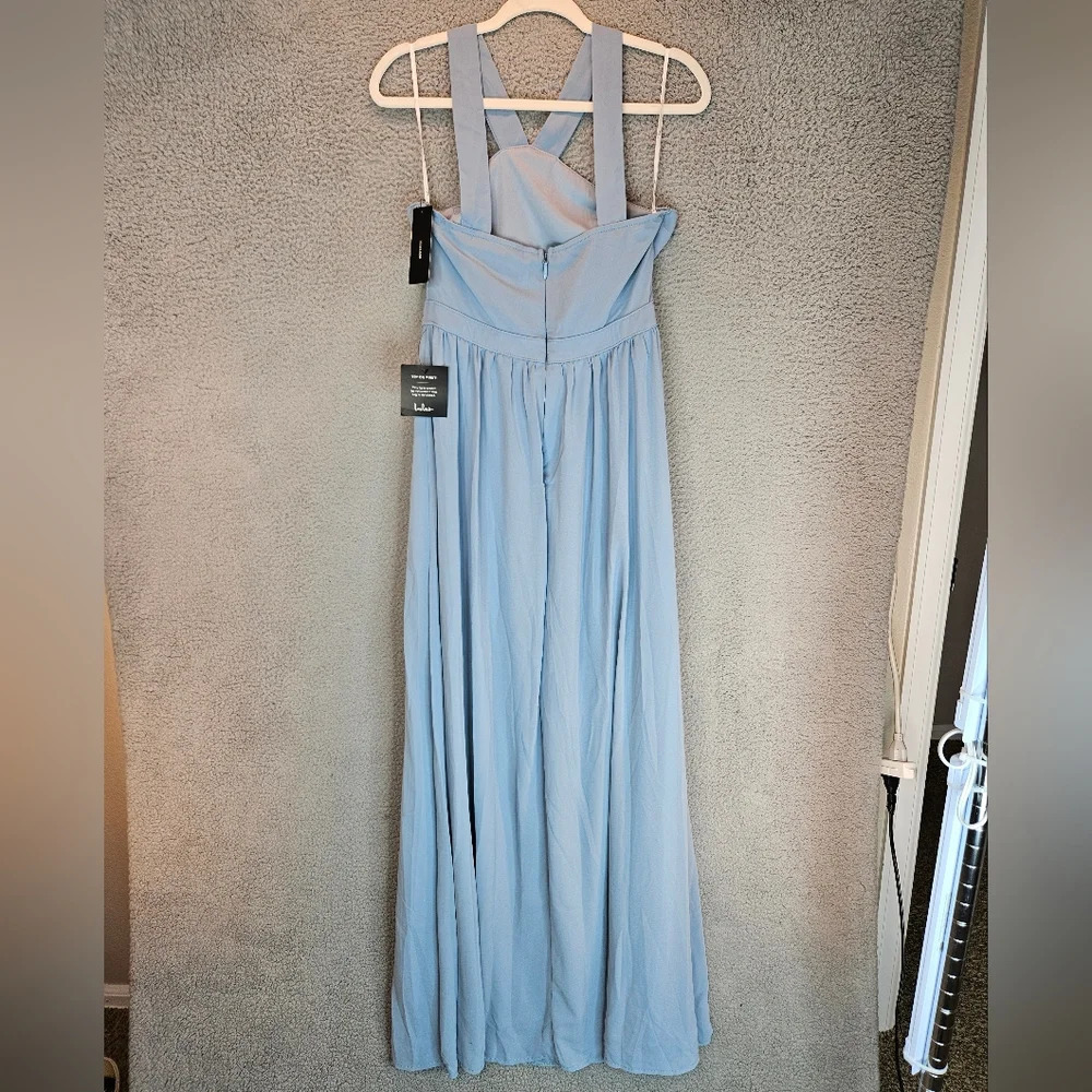 Lulu's Air Of Romance Womens Maxi Formal Dress Sz L Chiffon Wedding - Picture 5 of 14